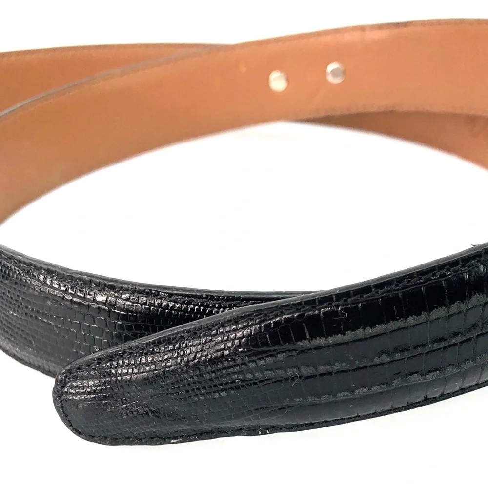 Walter Hagen Womens Black Lizard Belt Size 40